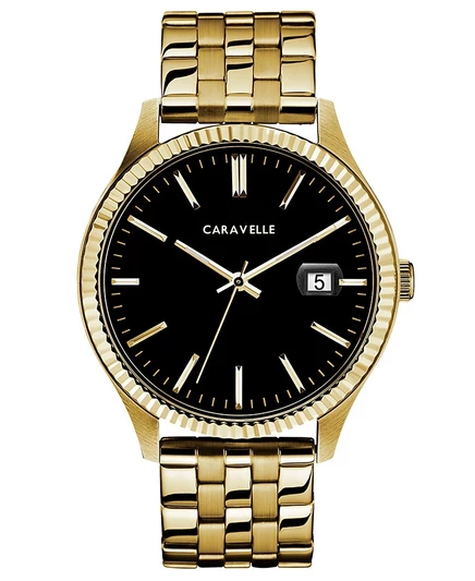 Мужские часы Caravelle 41 мм позолоченные, белые