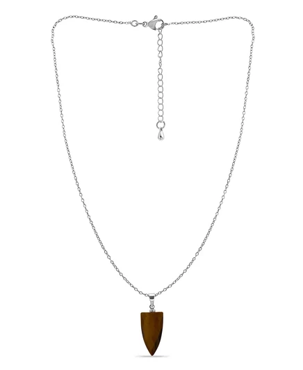 Посеребренное ожерелье Macy's с подвеской из нескольких подлинных камней tigers eye
