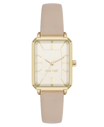 Женские кварцевые миниатюрные часы из кремовой кожи с позолотой, 25 мм cream, gold-tone