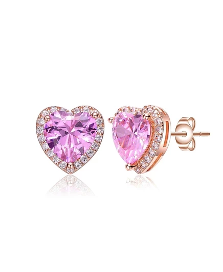 Серьги-пусеты Genevive Charming с фианитами, розовые