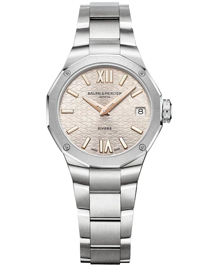 Женские часы-браслет Baume & Mercier Swiss Riviera из нержавеющей стали, серебро 33 мм
