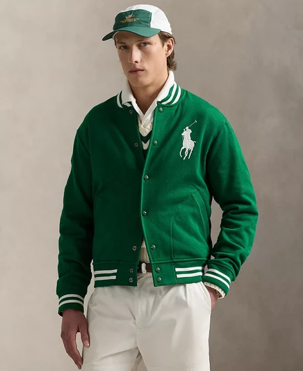  Мужская бейсбольная куртка из флиса Big Pony tennis green