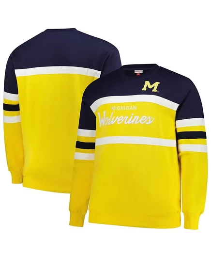 Мужская толстовка Mitchell & Ness Michigan с флисом, желтая