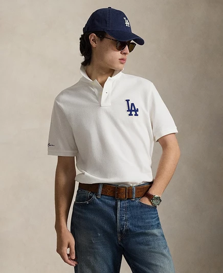 Мужская рубашка поло классического покроя Polo Ralph Lauren белого цвета