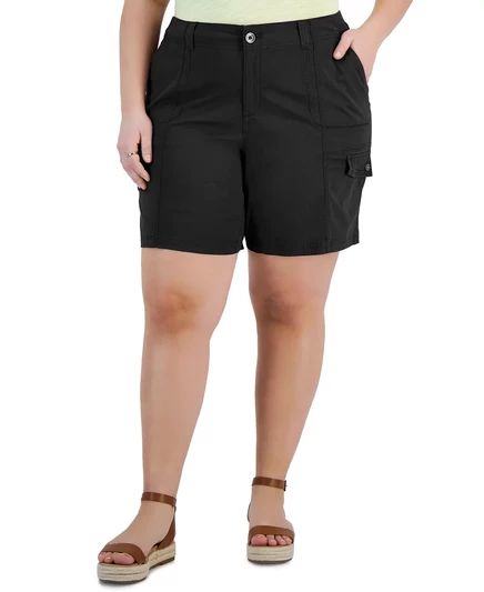Шорты-карго большого размера Style & Co с удобной талией, созданные для Macy's deep black