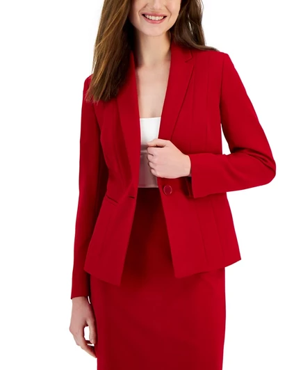 Женский однобортный пиджак Kasper Stretch Crepe, красный