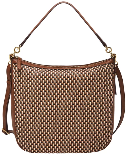  Женская кожаная сумка-хобо Jolie neutral woven