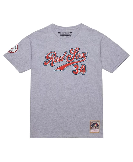 Мужская футболка Mitchell & Ness David Ortiz Grey Heather из коллекции игроков Boston Red Sox Cooperstown Collection от Mitchell & Ness heather gray