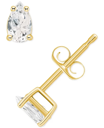Серьги-пусеты Macy's с белым топазом 0,5 карата, золотые