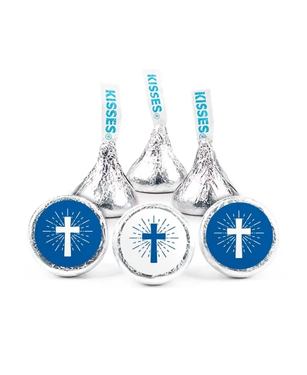 Конфеты Just Candy Hershey's Kisses 453 г с наклейками, синие