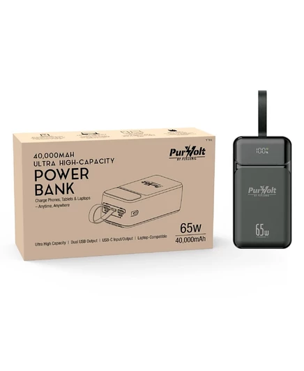 Внешний аккумулятор Pursonic PurVolt 40 000 мА·ч, черный