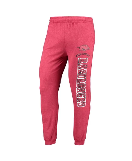 Мужская футболка Concepts Sport Cardinal, Heather Charcoal Arkansas Razorbacks с капюшоном и длинными рукавами и пижамный комплект для бега трусцой cardinal, heather charcoal