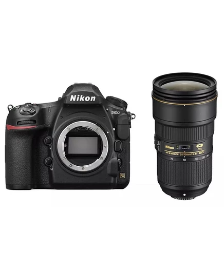 Зеркальный фотоаппарат nikon d850 + 24–70 мм f/2.8, черный
