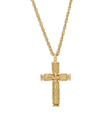 Колье Symbols Of Faith крест позолоченный 14K, золотистое