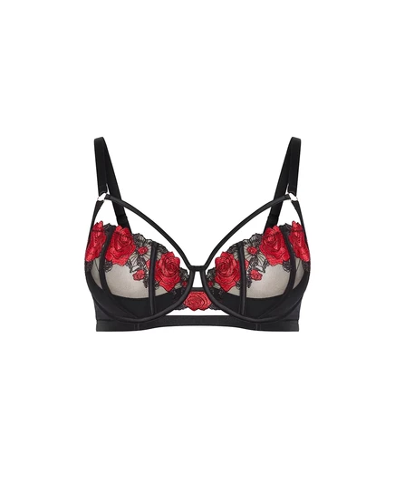 Бюстгальтер Serena Demi на косточках большого размера black/red