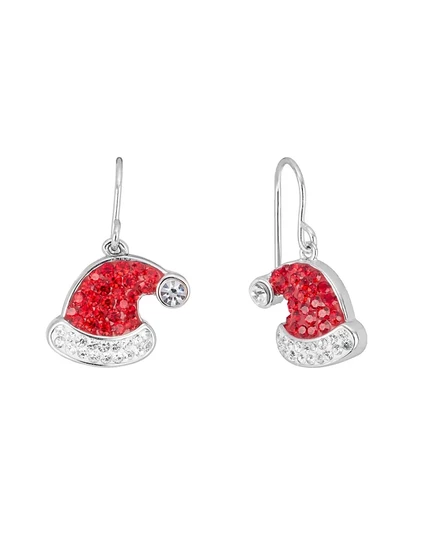 Женские серьги Macy's «Шапка Санты», серебристые