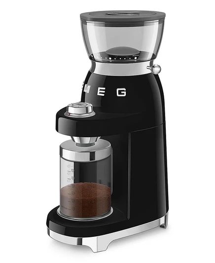 Кофемолка SMEG 50 в ретро-стиле для приготовления кофе и эспрессо черного цвета