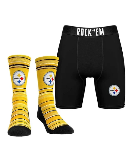 Мужской комплект Rock Em носки и боксеры Steelers, белые
