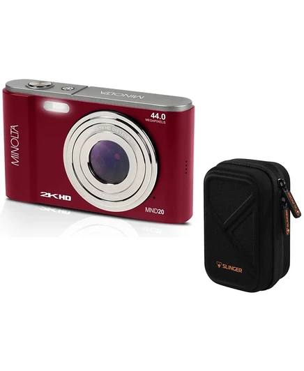 Фотоаппарат Minolta MND20 44 МП 2.7K с сумкой, красный