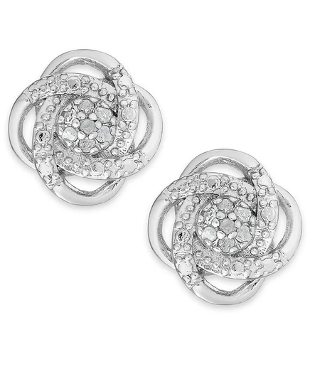 Женские серьги Macy's Diamond Love Knot, серебристые