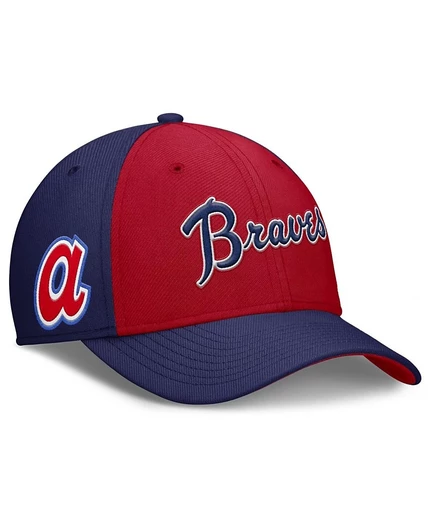 Мужская кепка Nike Rise Swoosh Braves, тёмно-синяя/красная