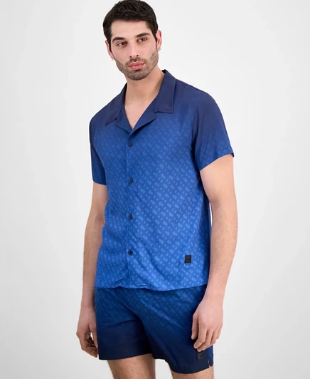 Мужская пляжная рубашка Hugo Boss Gradient B, синяя