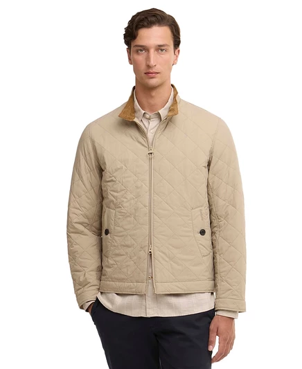 Мужская стеганая куртка с воротником-стойкой Tyneside от Barbour коричнево-бежевого цвета