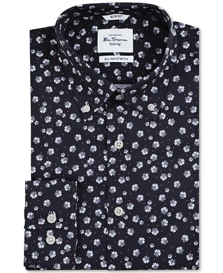 Мужская рубашка Ben Sherman приталенная, синяя