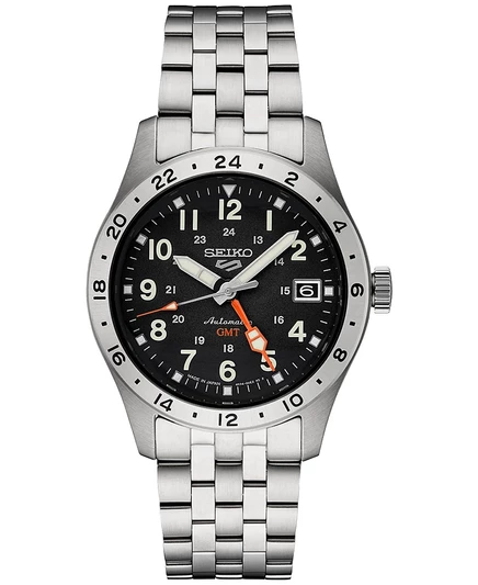 Мужские часы Seiko 5 Sports GMT автомат, 39 мм, сталь