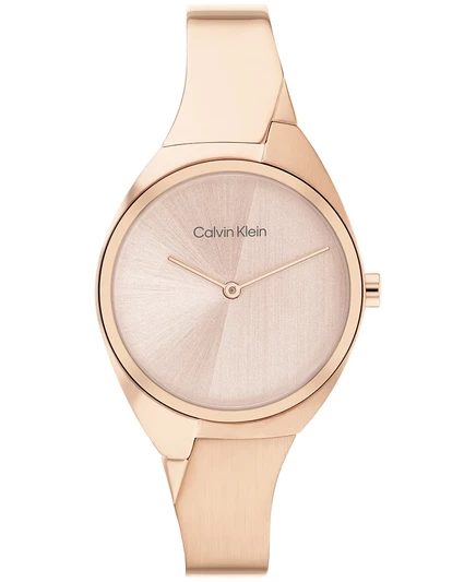 Женские часы-браслет Calvin Klein с 2 стрелками и гвоздикой золотистого цвета из нержавеющей стали, 30 мм, желтые
