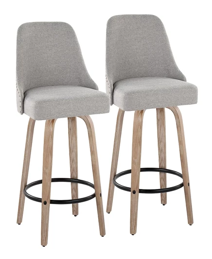 Табурет Marcel Transitional фиксированной высоты с шипами из ткани Lumisource, комплект из 2 стульев