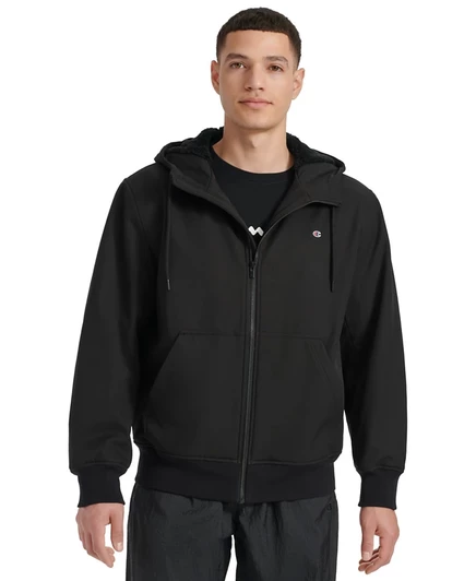 Мужская спортивная куртка Champion Mens Sport Shell с капюшоном на молнии black