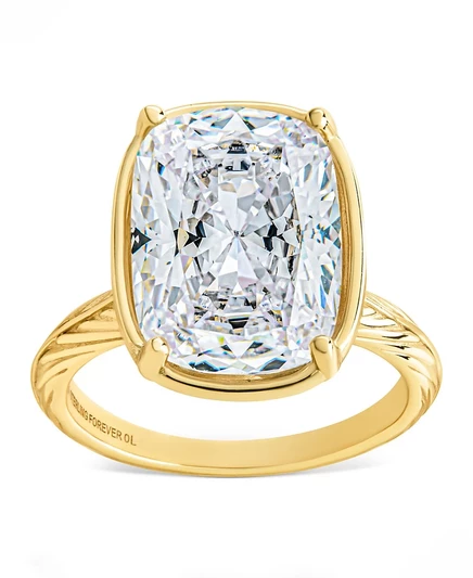 Удлиненное коктейльное кольцо Sterling Forever с прозрачным кубическим цирконием из золота