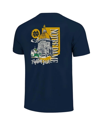 Мужская и женская футболка Image One темно-синего цвета Notre Dame Fighting Irish Campus State Hyper Local Comfort Colors от Image One navy