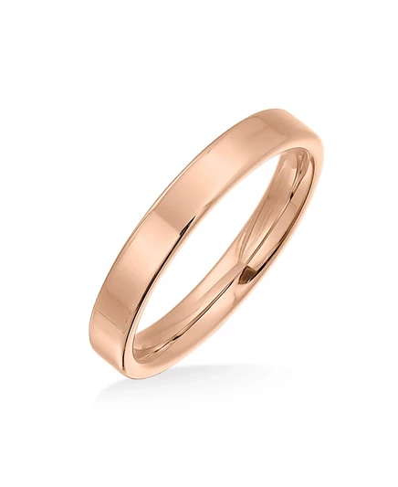 Кольцо Bling Jewelry титановое 3 мм полированное, розовое