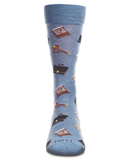 Мужские носки MeMoi Law and Order из вискозы в полоску от Bamboo Novelty Crew Socks denim heather