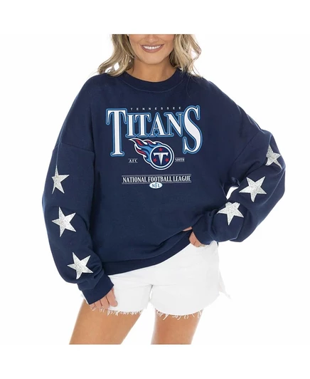 Женский пуловер из трех частей Tennessee Titans темно-синего цвета со стразами на рукаве в виде звезды от Gameday Couture для женщин