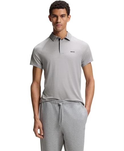 Мужская рубашка поло Performance Active Slim-Fit от Boss by Hugo Boss серого цвета
