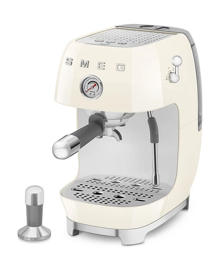 Кофемашина SMEG 50 для приготовления эспрессо и холодной заварки в стиле ретро коричнево-бежевого цвета