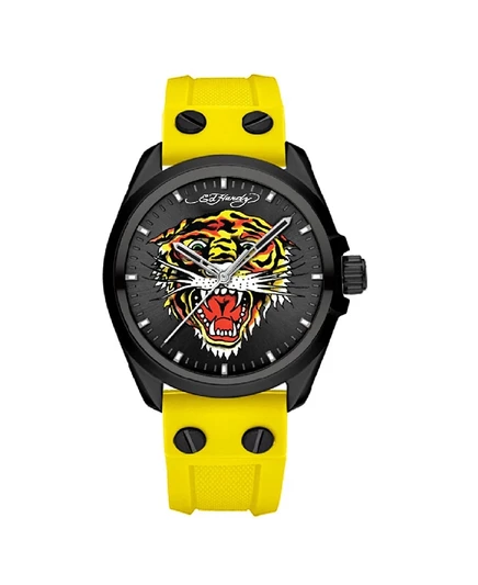 Мужские часы Ed Hardy 46 мм, матовый желтый ремешок