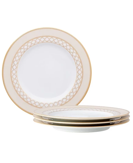 Набор 4 салатных тарелок Noritake Eternal Palace 21 см, золотая кайма