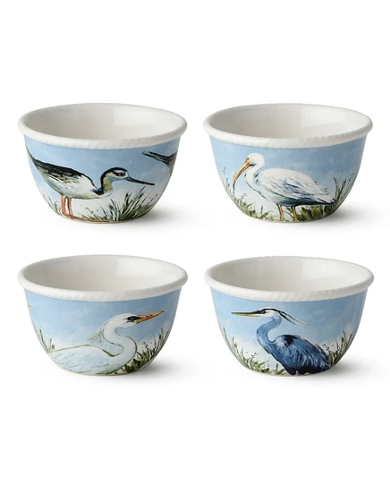 Сертифицированные международные вазочки для мороженого Coastal Birds, набор из 4 мультиварок