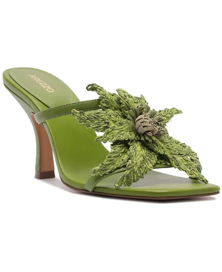 Женские сандалии Arezzo Cali Floral на шпильке, зеленые
