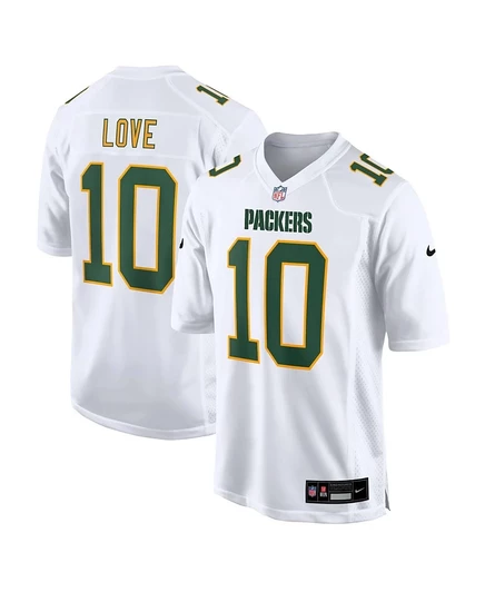 Мужская футболка Nike Jordan Love Green Bay Packers, белая