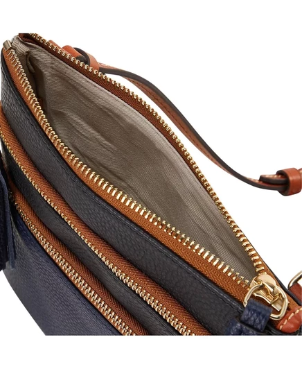 Портмоне Dooney & Bourke Atlanta Braves Infield с тройной застежкой-молнией через плечо