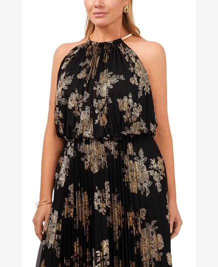 Платье с цветочным принтом MSK Plus Size black gold
