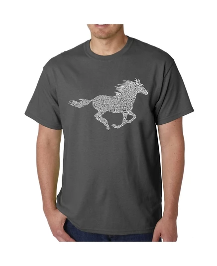 Мужская футболка с надписью LA Pop Art - Mustang gray