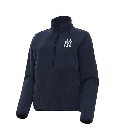 Женский свитшот Antigua New York Yankees на полумолнии, темно-синий