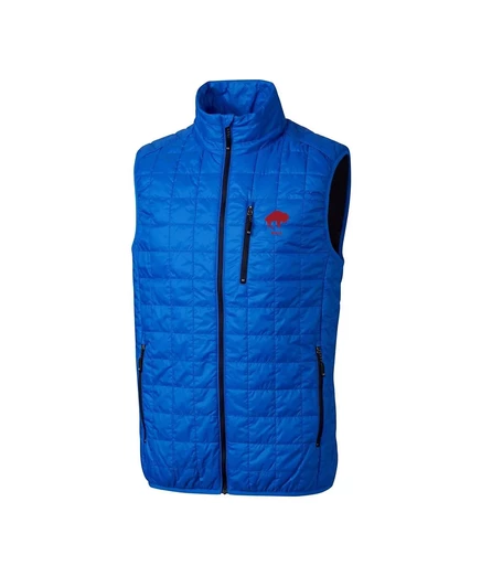 Мужской пуховый жилет Cutter & Buck Royal Buffalo Bills Big Tall Rainier PrimaLoft с эко-изоляцией на молнии royal