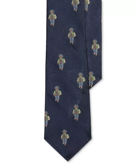  Мужской галстук Polo Bear из шелка и репса navy